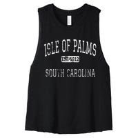 Isle Of Palms South Carolina Sc Vintage Women's Racerback Cropped Tank