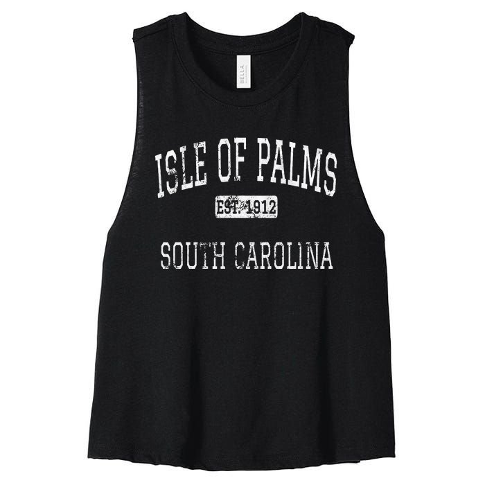 Isle Of Palms South Carolina Sc Vintage Women's Racerback Cropped Tank