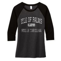 Isle Of Palms South Carolina Sc Vintage Women's Tri-Blend 3/4-Sleeve Raglan Shirt