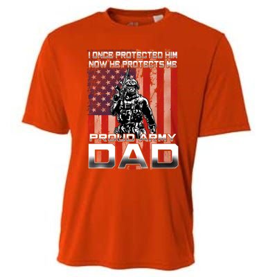 I Once Protected Him Now He Protects Me Proud Army Dad Gift Cooling Performance Crew T-Shirt