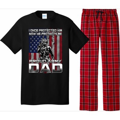 I Once Protected Him Now He Protects Me Proud Army Dad Gift Pajama Set