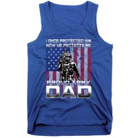 I Once Protected Him Now He Protects Me Proud Army Dad Gift Tank Top