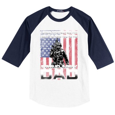 I Once Protected Him Now He Protects Me Proud Army Dad Gift Baseball Sleeve Shirt