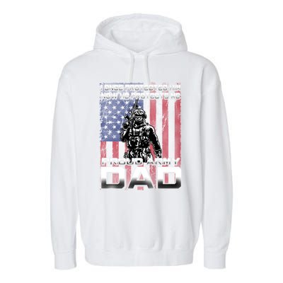 I Once Protected Him Now He Protects Me Proud Army Dad Gift Garment-Dyed Fleece Hoodie