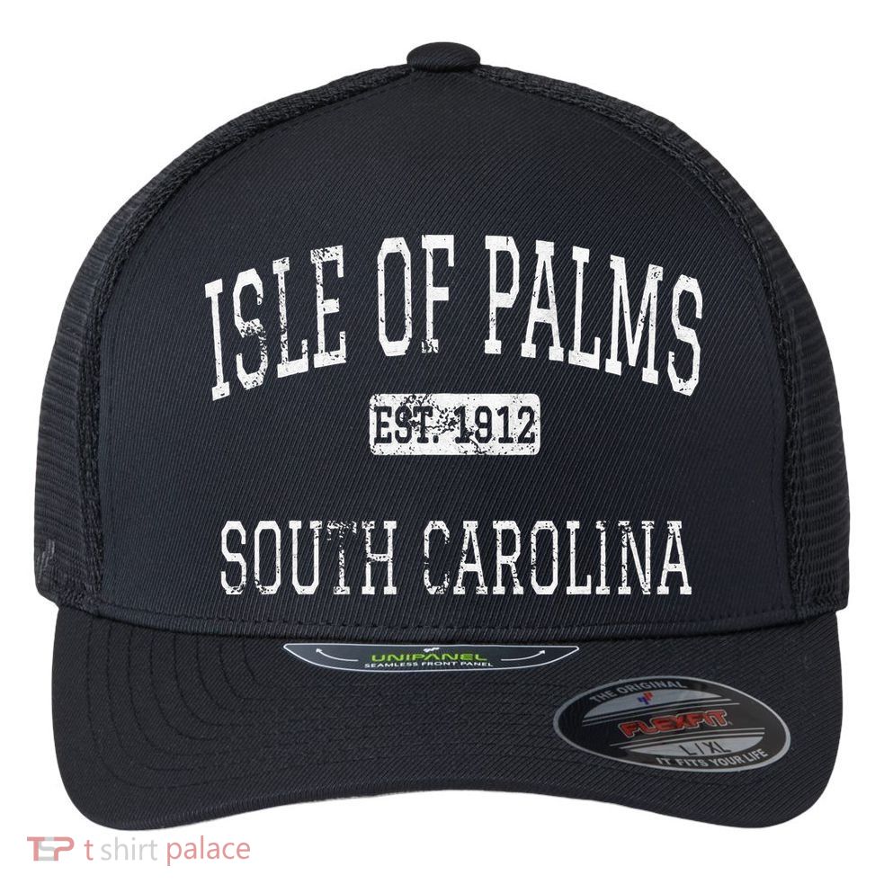 Isle Of Palms South Carolina SC Vintage Flexfit Unipanel Trucker Cap