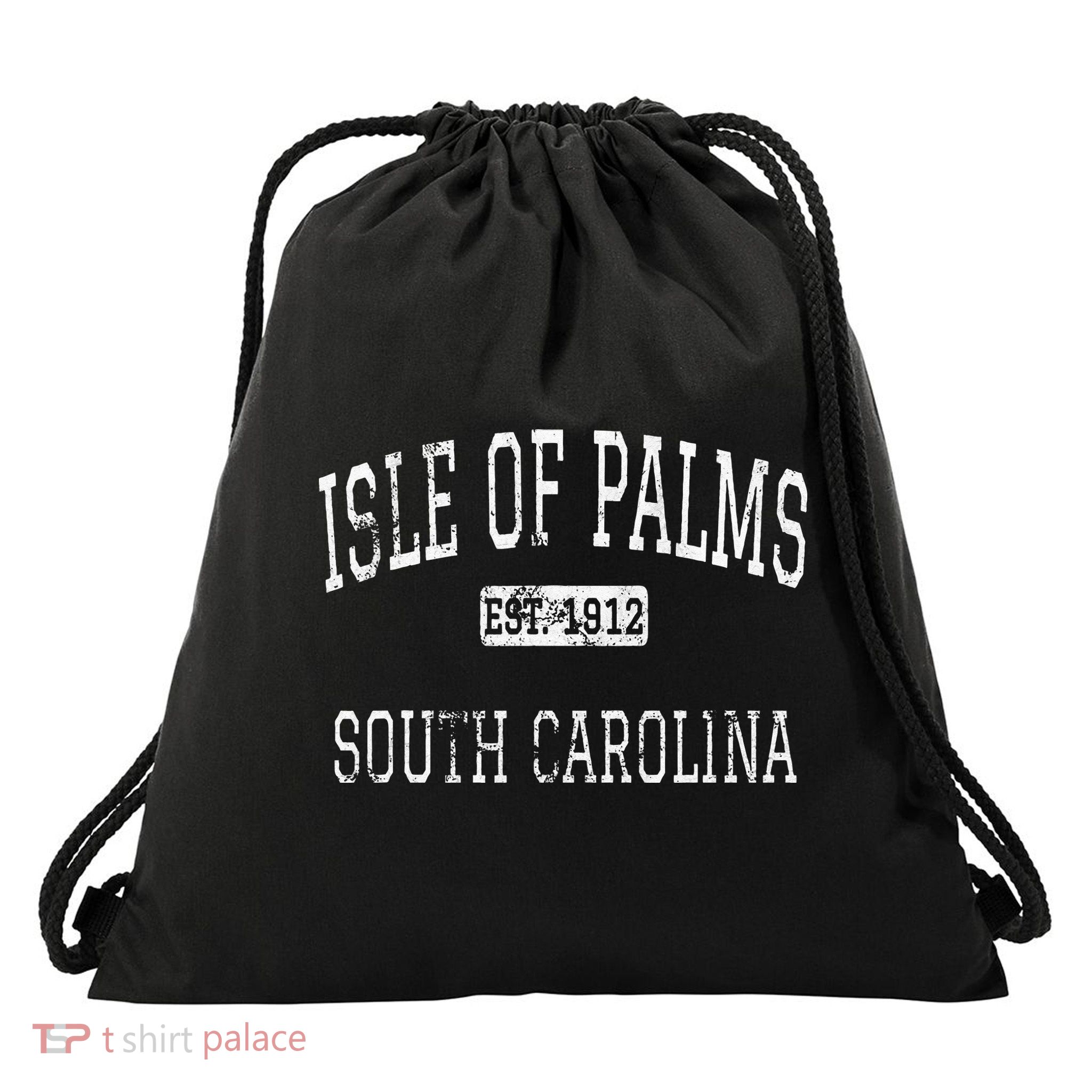 Isle Of Palms South Carolina SC Vintage Drawstring Bag