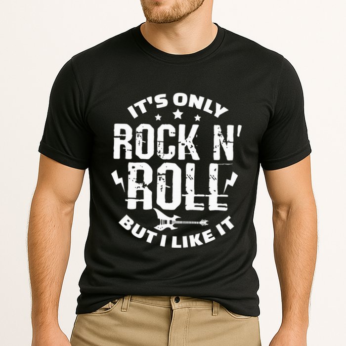 ItS Only Rock & Roll But I Like It Guitar Band Musician Cooling Performance Crew T-Shirt