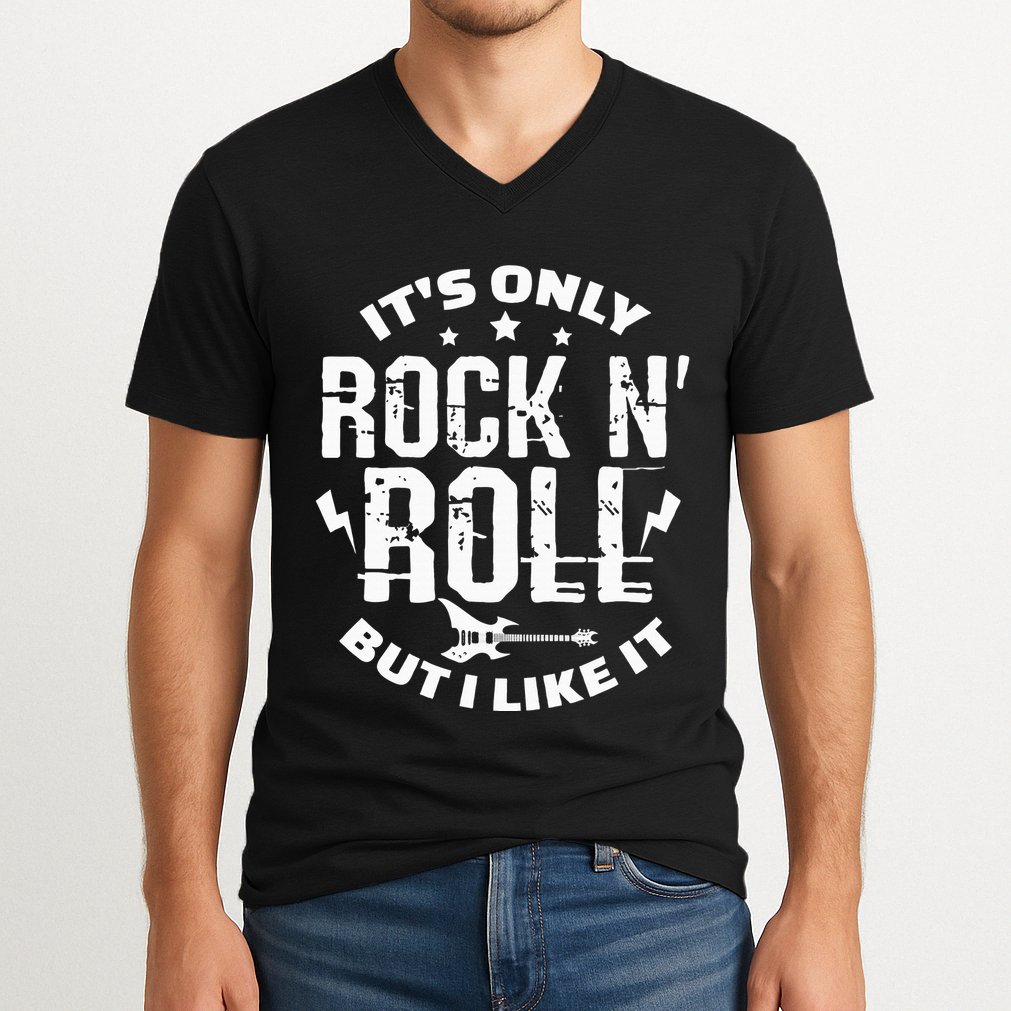 ItS Only Rock & Roll But I Like It Guitar Band Musician V-Neck T-Shirt