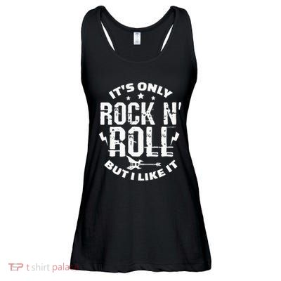 ItS Only Rock & Roll But I Like It Guitar Band Musician Ladies Essential Flowy Tank