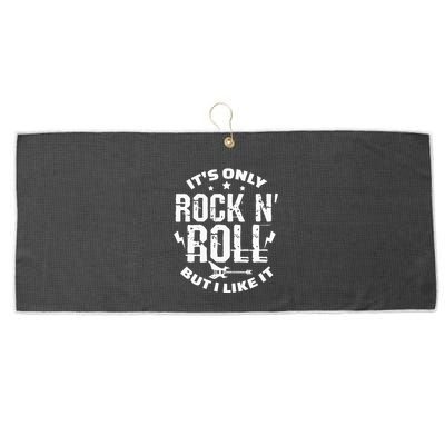 ItS Only Rock & Roll But I Like It Guitar Band Musician Large Microfiber Waffle Golf Towel