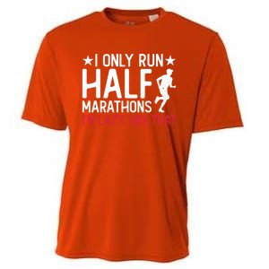 I Only Run Half Marathons I'm Lazy Like That Gift Half Marathon Cool Gift Cooling Performance Crew T-Shirt