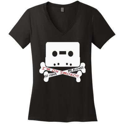 Im On Smoko Leave Me Alone Cassette Tape Women's V-Neck T-Shirt