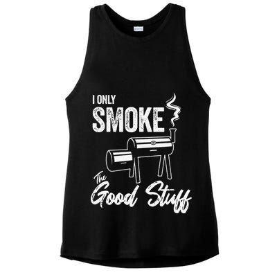 I Only Smoke The Good Stuff Funny BBQ Design For Dad Ladies PosiCharge Tri-Blend Wicking Tank