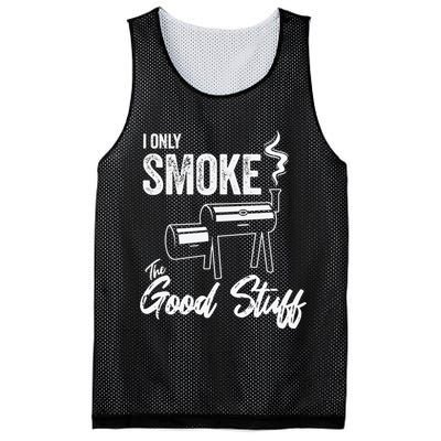 I Only Smoke The Good Stuff Funny BBQ Design For Dad Mesh Reversible Basketball Jersey Tank
