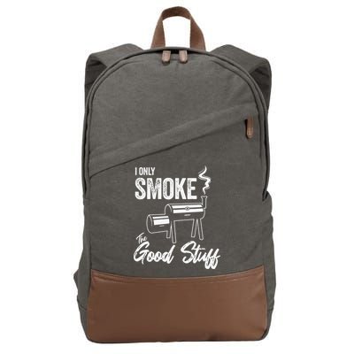 I Only Smoke The Good Stuff Funny BBQ Design For Dad Cotton Canvas Backpack