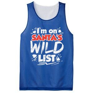 Im On Santas Wild List Funny Christmas Naughty Girls Gift Cool Gift Mesh Reversible Basketball Jersey Tank