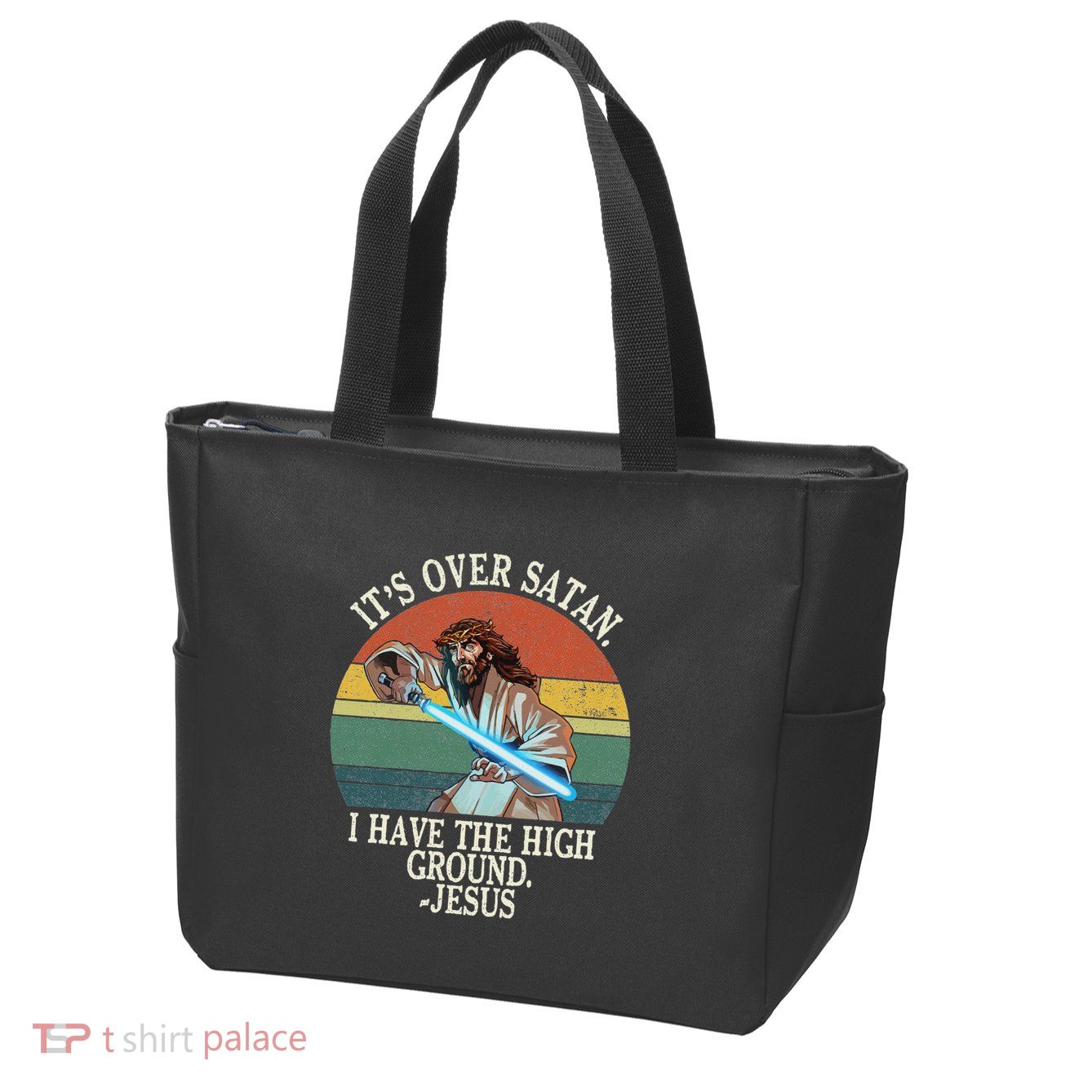ItS Over Satan I Have The High Ground Zip Tote Bag