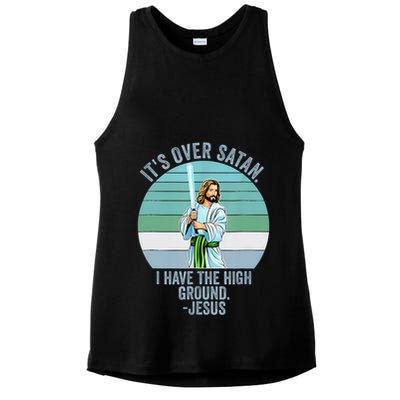 ItS Over Satan. I Have The High Ground Ladies PosiCharge Tri-Blend Wicking Tank