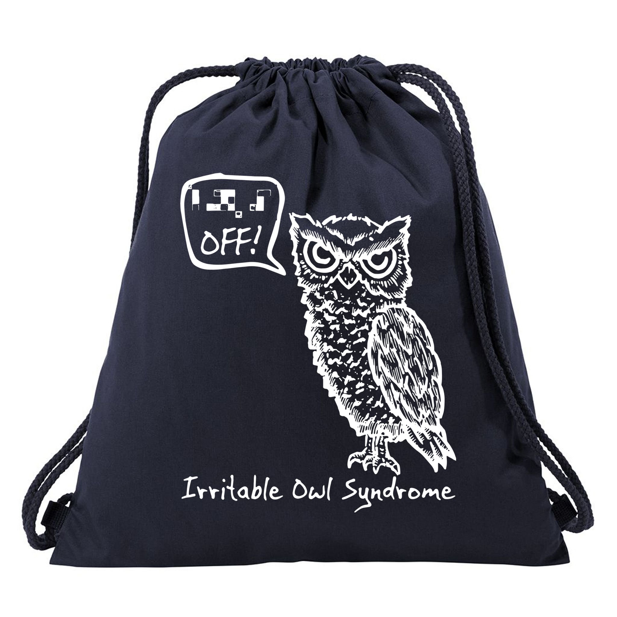Irritable Owl Syndrome Drawstring Bag