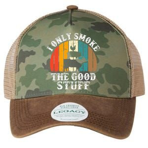 I Only Smoke The Good Stuff BBQ Barbeque Grilling Pitmaster Legacy Tie Dye Trucker Hat