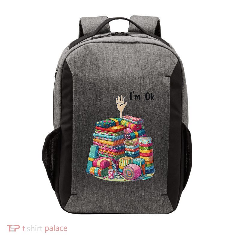 IM Ok Sewing Quilting Fabric Vector Backpack