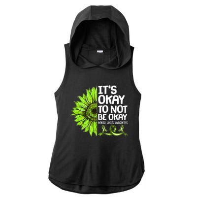 It's Okay To Not Be Okay Mental Health Awareness Ladies PosiCharge Tri-Blend Wicking Draft Hoodie Tank