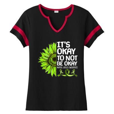 It's Okay To Not Be Okay Mental Health Awareness Ladies Halftime Notch Neck Tee