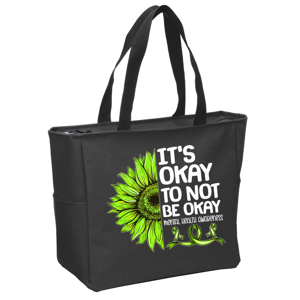 It's Okay To Not Be Okay Mental Health Awareness Zip Tote Bag