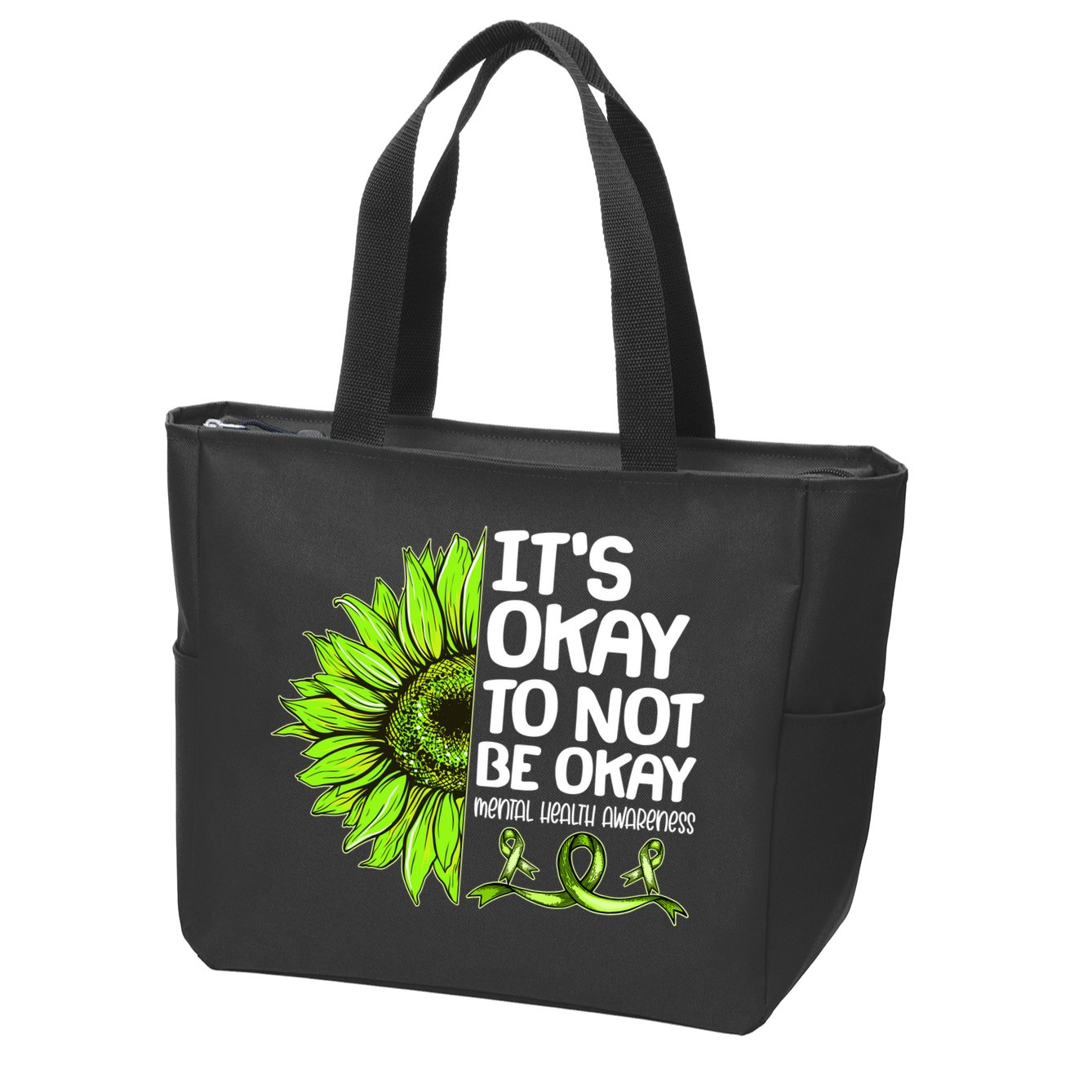 It's Okay To Not Be Okay Mental Health Awareness Zip Tote Bag