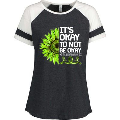 It's Okay To Not Be Okay Mental Health Awareness Enza Ladies Jersey Colorblock Tee