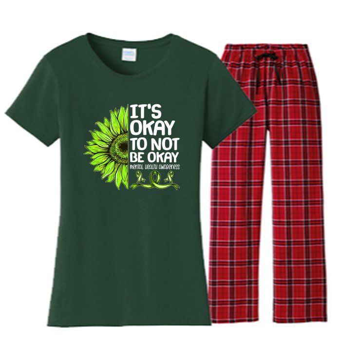 It's Okay To Not Be Okay Mental Health Awareness Women's Flannel Pajama Set