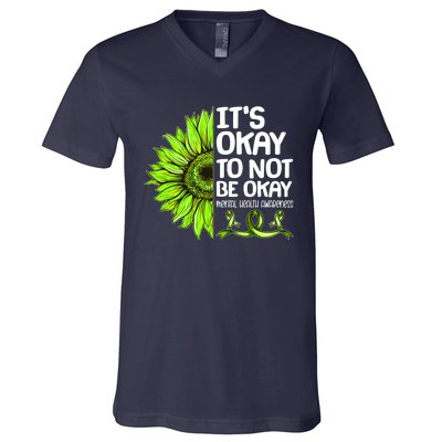 It's Okay To Not Be Okay Mental Health Awareness V-Neck T-Shirt