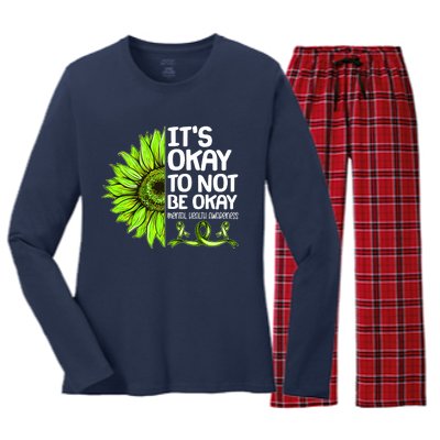 It's Okay To Not Be Okay Mental Health Awareness Women's Long Sleeve Flannel Pajama Set 