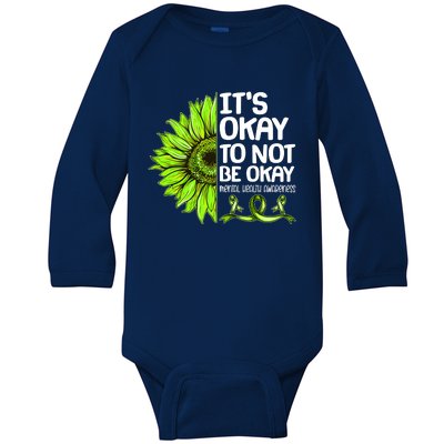 It's Okay To Not Be Okay Mental Health Awareness Baby Long Sleeve Bodysuit