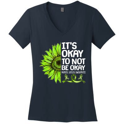 It's Okay To Not Be Okay Mental Health Awareness Women's V-Neck T-Shirt