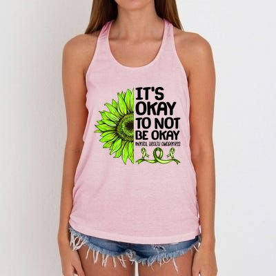 It's Okay To Not Be Okay Mental Health Awareness Women's Knotted Racerback Tank