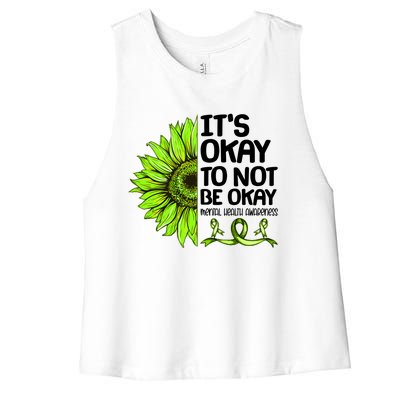 It's Okay To Not Be Okay Mental Health Awareness Women's Racerback Cropped Tank