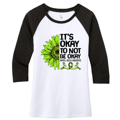 It's Okay To Not Be Okay Mental Health Awareness Women's Tri-Blend 3/4-Sleeve Raglan Shirt