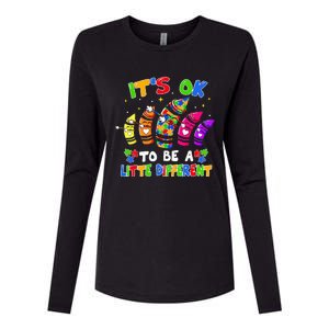 its ok to be a litte different dabbing crayon autism Womens Cotton Relaxed Long Sleeve T-Shirt