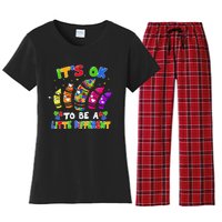 its ok to be a litte different dabbing crayon autism Women's Flannel Pajama Set