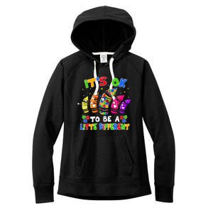 its ok to be a litte different dabbing crayon autism Women's Fleece Hoodie