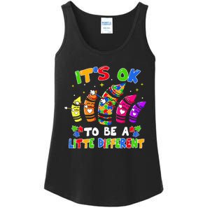 its ok to be a litte different dabbing crayon autism Ladies Essential Tank