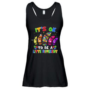 its ok to be a litte different dabbing crayon autism Ladies Essential Flowy Tank