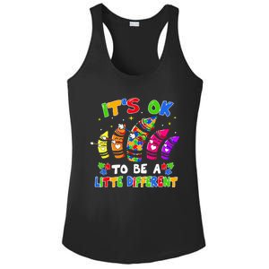 its ok to be a litte different dabbing crayon autism Ladies PosiCharge Competitor Racerback Tank