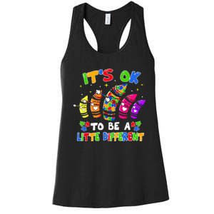 its ok to be a litte different dabbing crayon autism Women's Racerback Tank