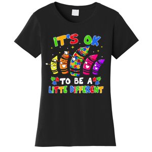 its ok to be a litte different dabbing crayon autism Women's T-Shirt