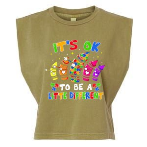 its ok to be a litte different dabbing crayon autism Garment-Dyed Women's Muscle Tee