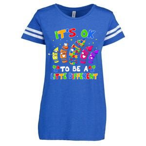 its ok to be a litte different dabbing crayon autism Enza Ladies Jersey Football T-Shirt