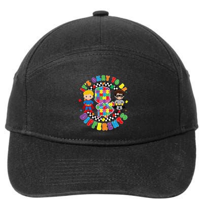 Its Ok To Be Different Autism Awareness Puzzle Piece .Png 7-Panel Snapback Hat