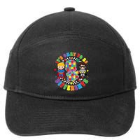 Its Ok To Be Different Autism Awareness Puzzle Piece .Png 7-Panel Snapback Hat